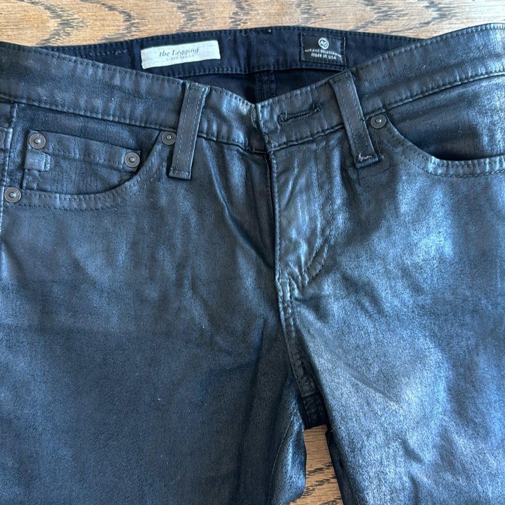 AG coated denim black skinny sz25